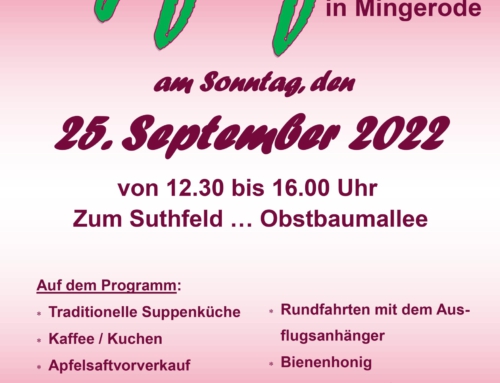 Apfelfest in Mingerode am Sonntag, den 25. September 2022