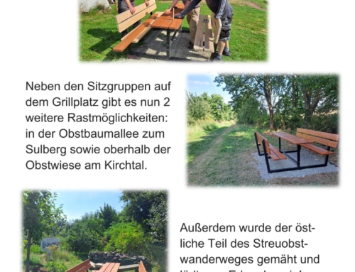 Streuobstwanderweg – Neue Sitzgruppen