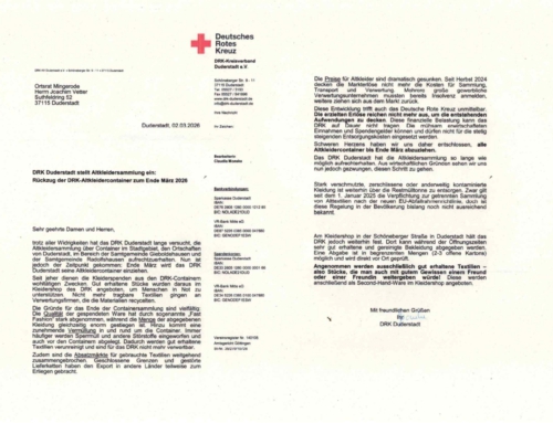 DRK stellt Altkleidersammlung ein